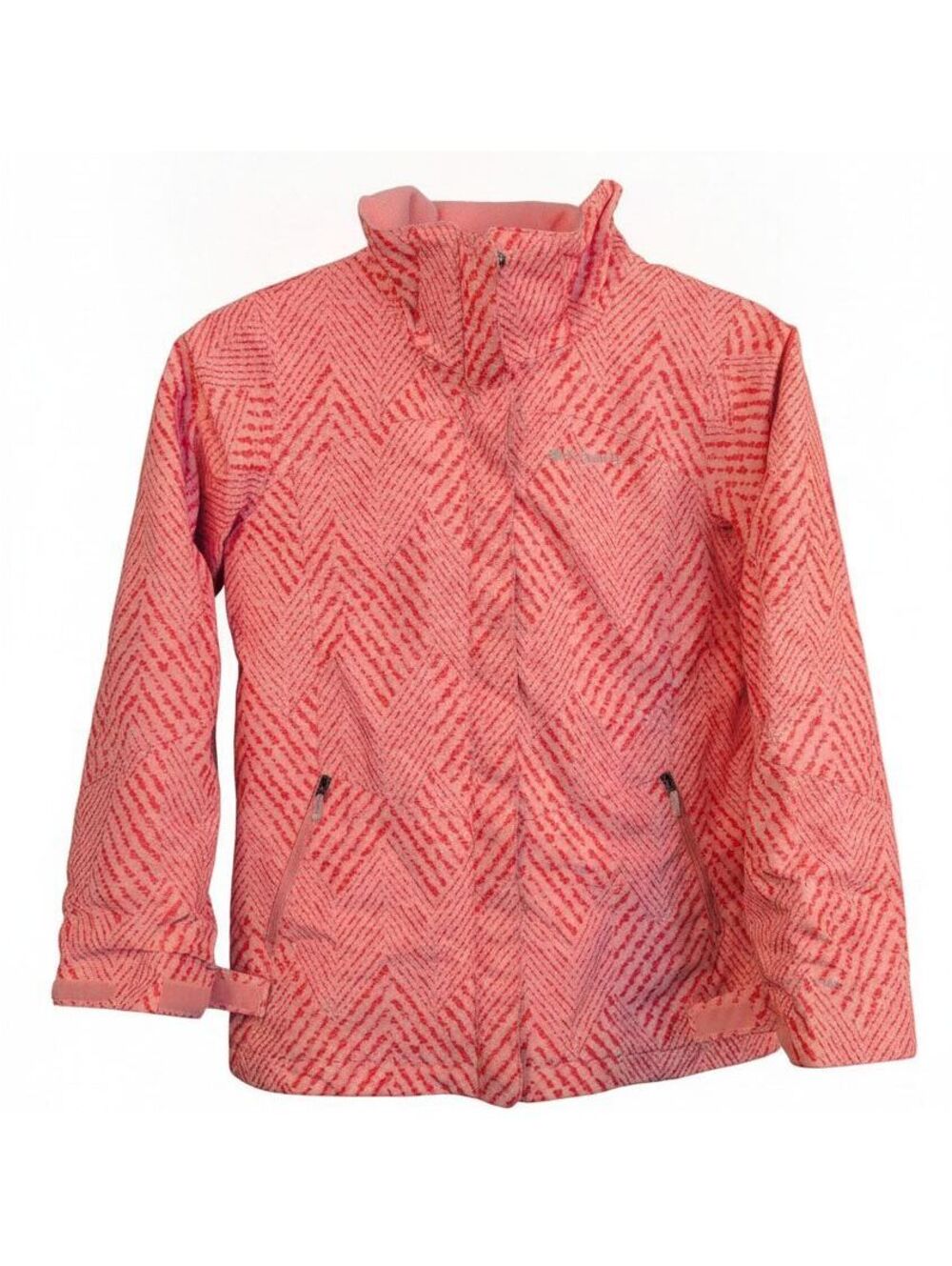 Columbia Women's large pink Chevron bugaboo to interchange Omni heat jacket